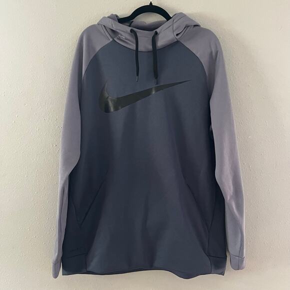 Nike Dri-Fit Hoodie Men’s XL Steele Blue Gray Performance Sweatshirt - Picture 2 of 5